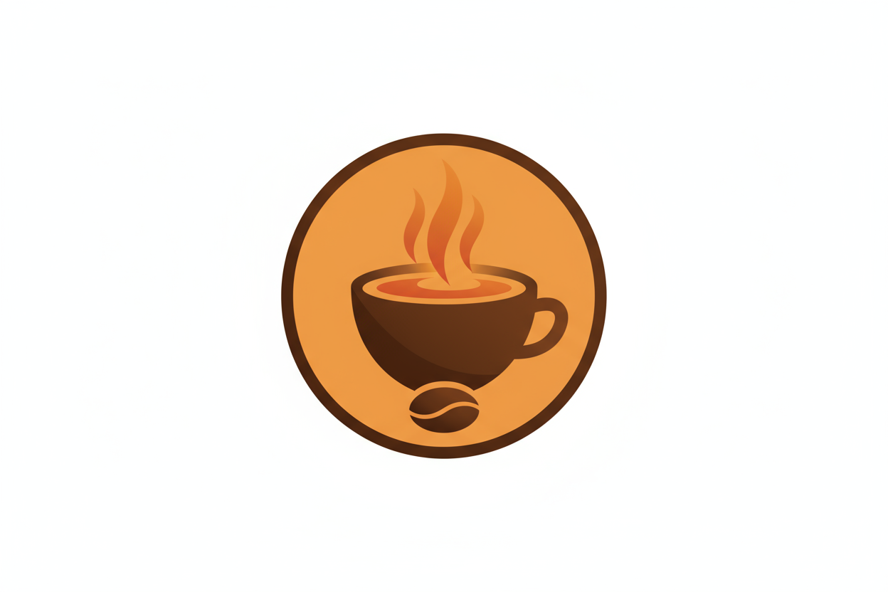 dark roast icon in vectors using orange and brown colors