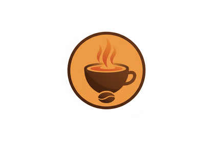 dark roast icon in vectors using orange and brown colors
